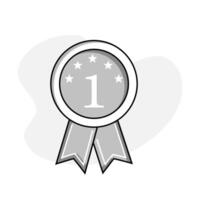 nombre un icône. une nombre 1 badge avec cinq étoiles icône à représenter excellence, réalisation, et le le plus élevé niveau de qualité. vecteur