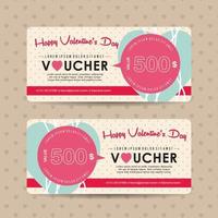 modèle de coupon de réduction de bon cadeau saint valentin vecteur