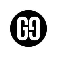 gg marque Nom monogramme avec noir rond. vecteur