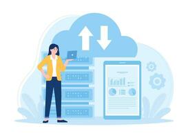 analyser affaires Les données concept plat illustration vecteur