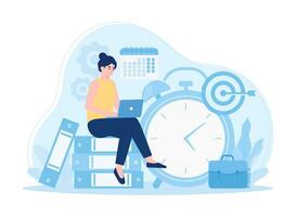 cible Planification de travail heures concept plat illustration vecteur
