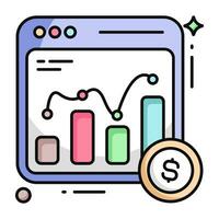 une plat conception icône de la toile statistiques vecteur