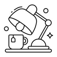 une icône du design moderne de la lampe de table vecteur