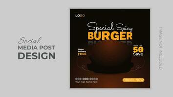 spécial Burger moderne et unique social médias conception modèle vecteur
