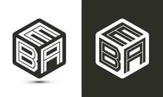 eba lettre logo conception avec illustrateur cube logo, vecteur logo moderne alphabet Police de caractère chevauchement style.
