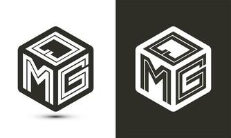 qmg lettre logo conception avec illustrateur cube logo, vecteur logo moderne alphabet Police de caractère chevauchement style.