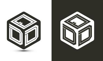 qdd lettre logo conception avec illustrateur cube logo, vecteur logo moderne alphabet Police de caractère chevauchement style.