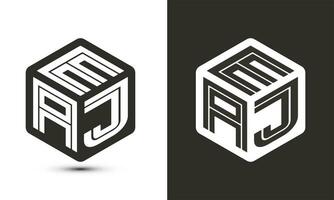 eaj lettre logo conception avec illustrateur cube logo, vecteur logo moderne alphabet Police de caractère chevauchement style.