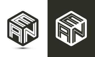 ean lettre logo conception avec illustrateur cube logo, vecteur logo moderne alphabet Police de caractère chevauchement style.