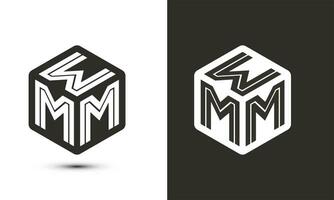 wmm lettre logo conception avec illustrateur cube logo, vecteur logo moderne alphabet Police de caractère chevauchement style.