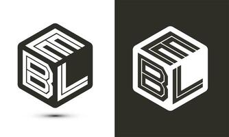 ebl lettre logo conception avec illustrateur cube logo, vecteur logo moderne alphabet Police de caractère chevauchement style.