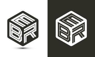 ebr lettre logo conception avec illustrateur cube logo, vecteur logo moderne alphabet Police de caractère chevauchement style.