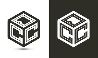 qcc lettre logo conception avec illustrateur cube logo, vecteur logo moderne alphabet Police de caractère chevauchement style.