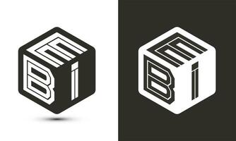 ebi lettre logo conception avec illustrateur cube logo, vecteur logo moderne alphabet Police de caractère chevauchement style.