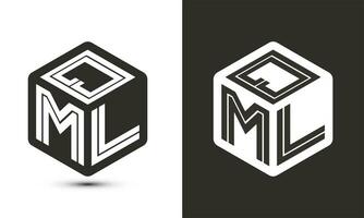 qml lettre logo conception avec illustrateur cube logo, vecteur logo moderne alphabet Police de caractère chevauchement style.