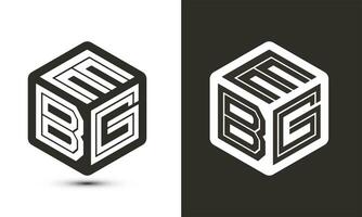 ebg lettre logo conception avec illustrateur cube logo, vecteur logo moderne alphabet Police de caractère chevauchement style.