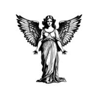 ancien grec Dieu avec ailes. héraldique vecteur conception élément isolé sur blanc Contexte