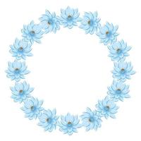 cadre circulaire de fleurs icône isolé vecteur