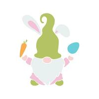 vecteur illustration personnage mignonne gnomes avec lapin oreilles pour Pâques et printemps saison imprimable t chemise. dessin animé style Pâques gnome.