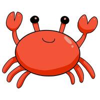 rouge Crabe griffonnage vecteur