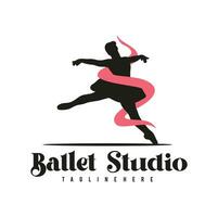 ballet logo modèle vecteur illustration, ballerine logo conception