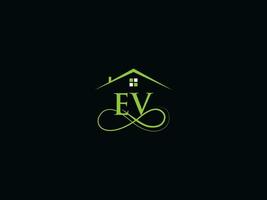 minimaliste ev réel biens luxe logo, moderne ev logo icône conception pour Accueil vecteur