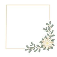 Noël Cadre avec blanc poinsettia fleur.design pour Nouveau année et Noël cartes, scrapbooking, autocollants, planificateur, invitations vecteur