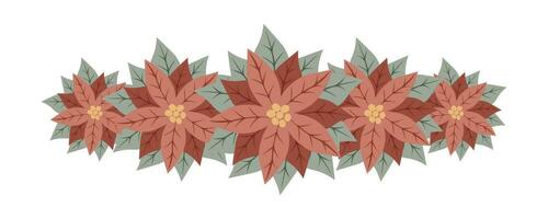 décoratif branche de rouge poinsettia fleurs. isolé floral Nouveau année et Noël décor pour salutation carte, invitation, vacances conception vecteur