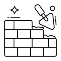 une icône de conception parfaite de la construction de murs vecteur