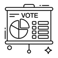 une ligne conception icône de voter analytique vecteur