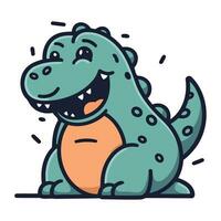 mignonne dessin animé crocodile. vecteur illustration de une marrant dinosaure.