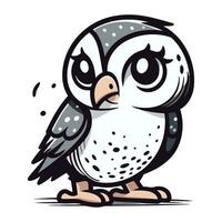 vecteur illustration de une mignonne dessin animé hibou avec gros yeux sur blanc Contexte