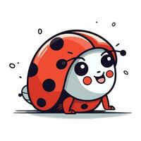 dessin animé coccinelle isolé sur une blanc Contexte. vecteur illustration.