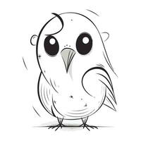 mignonne dessin animé hibou sur une blanc Contexte. vecteur illustration de une oiseau.