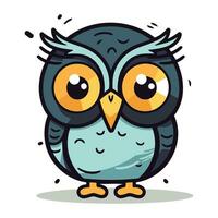 mignonne hibou dessin animé mascotte personnage vecteur illustration conception.