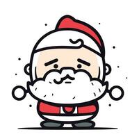 dessin animé Père Noël claus avec une moustache et barbe. vecteur illustration.