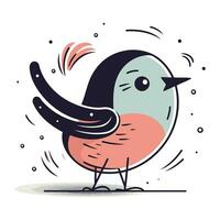 vecteur illustration de mignonne peu oiseau dans dessin animé style. isolé sur blanc Contexte.