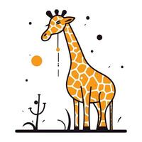 girafe sur blanc Contexte. vecteur illustration. plat style.