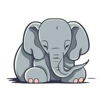 vecteur illustration de un l'éléphant isolé sur une blanc Contexte. dessin animé style.