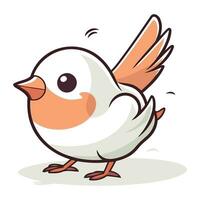 mignonne dessin animé oiseau. vecteur illustration isolé sur une blanc Contexte.