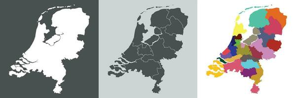 Pays-Bas carte. carte de Hollande dans ensemble vecteur