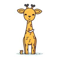 mignonne dessin animé girafe. vecteur illustration dans une plat style.