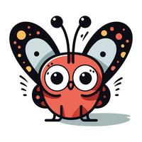 papillon mignonne dessin animé mascotte personnage vecteur illustration