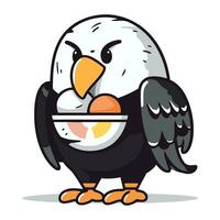 chauve Aigle oiseau dessin animé mascotte personnage vecteur illustration.