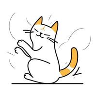 vecteur illustration de une chat sur une blanc Contexte. mignonne dessin animé personnage.