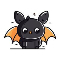 mignonne dessin animé chauve souris. vecteur illustration isolé sur une blanc Contexte.