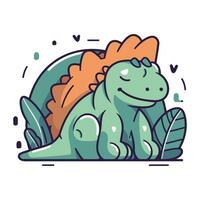 mignonne dessin animé dinosaure. coloré vecteur illustration dans plat style.