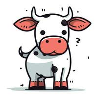 mignonne dessin animé vache. vecteur illustration dans une plat style. ferme animal.