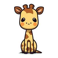 mignonne girafe dessin animé mascotte personnage vecteur illustration.