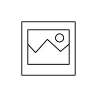 icône de style de ligne de symbole de fichier image vecteur